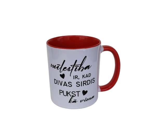 Krūze "Mīlestība ir, kad divas sirdis pukst kā viena"
