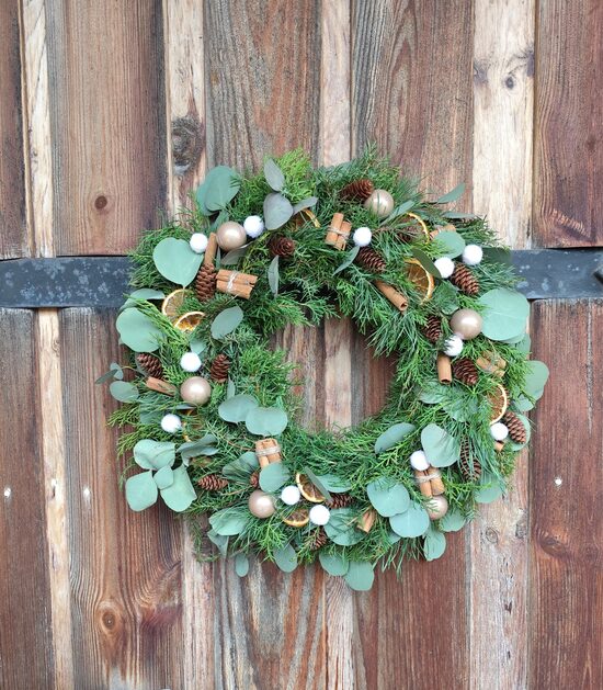 Ziemassvētku durvju vainags, 40 cm