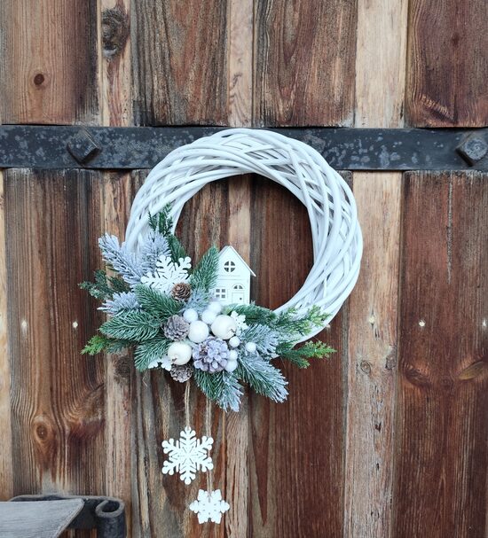 Ziemassvētku durvju vainags, 30cm