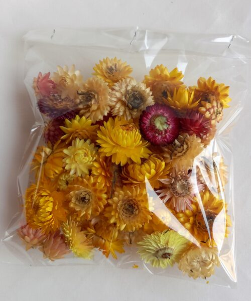 Kaltētu krāsainu salmeņu ziedi, 50 gb