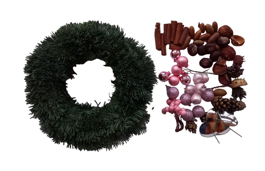 Adventes vainaga komplekts "Izdekorē pats!", rozā/lillā