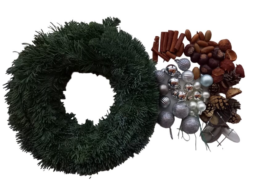 Adventes vainaga komplekts "Izdekorē pats!", sudraba